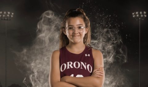 Annie Clarke in her 2020 Orono Middle School Field Hockey uniform.