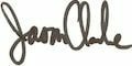 Jason Clarke's signature in black cursive print on a white background